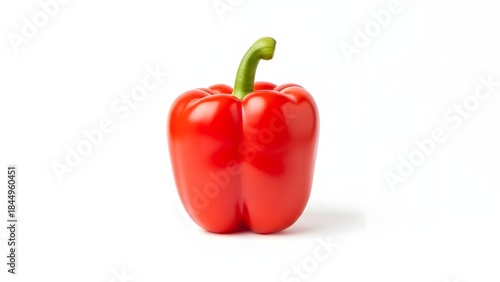Fresh Red Bell Pepper Isolated on White Background