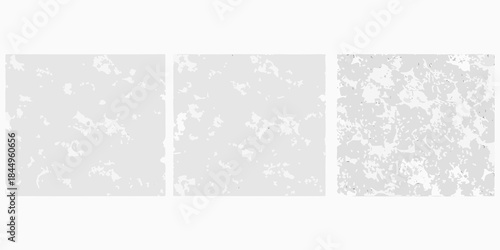 Abstract gray triptych showcasing textured speckled and mottled backgrounds