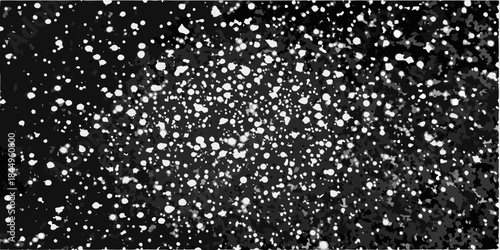 A monochrome abstract pattern of scattered white specks on a dark background