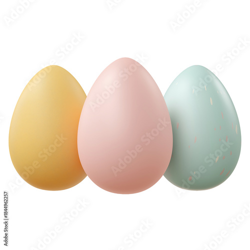 three-color plain easter eggs set transparent background holiday design png