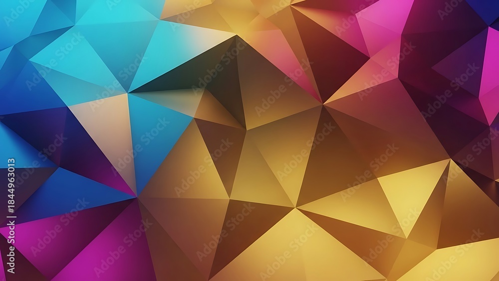 Fototapeta premium Vibrant geometric low poly abstract background with gradient colors