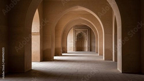 Wallpaper Mural Interior view of an arched corridor with sunlight and shadows creating a beautiful perspective. Torontodigital.ca