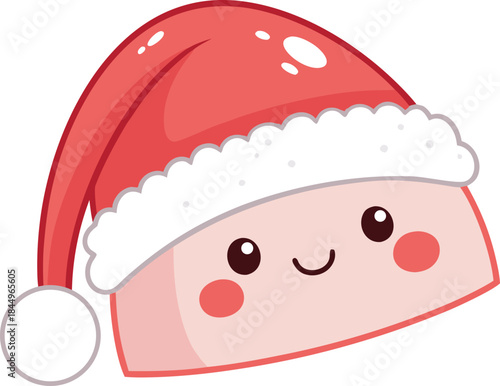 Cute Red and White Santa Claus Hat Illustration