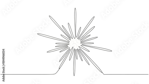 Abstract starburst burst explosion drawing on a white background