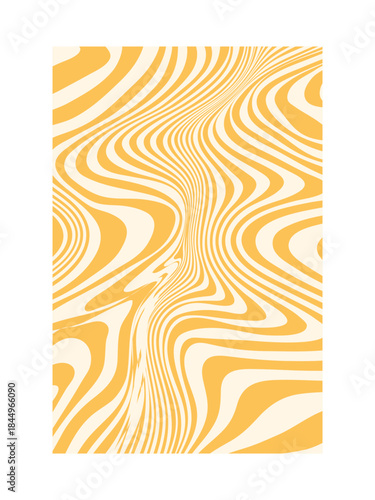 Warped Wave Background Vector Art - 70s Aesthetic Vertical Trippy Illustration.