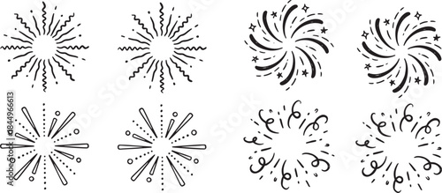 Set of vector floral and winter decorative elements with snowflakes and ornaments