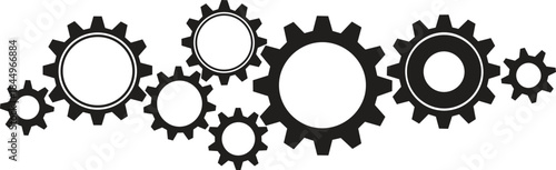 Gear and Cogwheel Icons Set. Mechanical Engineering Gears Vector Illustration