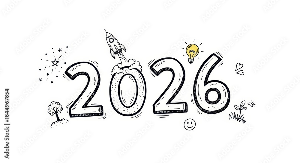 Obraz premium Celebrating 2026 with creativity and innovation