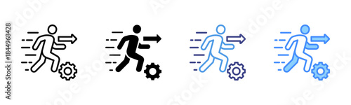 Action icon set multiple style collection