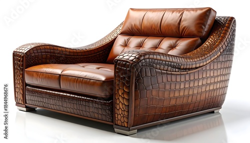High end crocodile inspired furniture piece showcasing intricate pattern craftsmanship high resolution picture