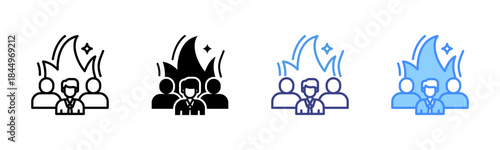 Team Spirit icon set multiple style collection