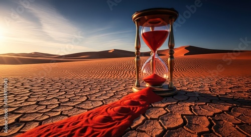 Wallpaper Mural Hourglass in desolate desert landscape, symbolic representation of time slipping away and the Torontodigital.ca