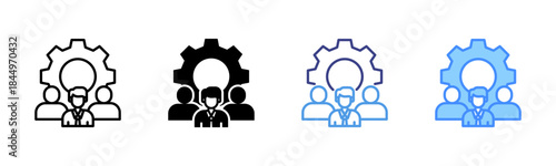 Team icon set multiple style collection