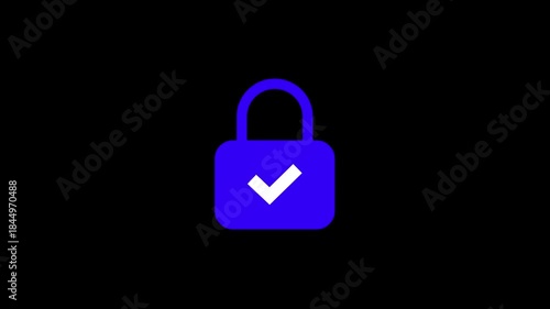 Digital Security Lock Icon Animation: Cyber Protection, Data Privacy, Safe Network Access, VPN & Online Safety Loop.
