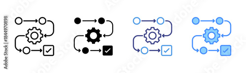 Methodology icon set multiple style collection