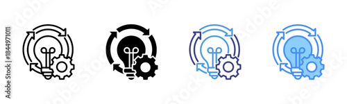 Idea icon set multiple style collection