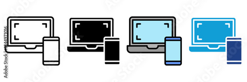 Technology  Digital Icon Set Multiple Style Collection. Laptop, Smartphone, Tablet, Desktop PC, Server, Cloud Computing, Artificial Intelligence, Robot, Microchip, Circuit Board, Coding, Keyboard, Mo