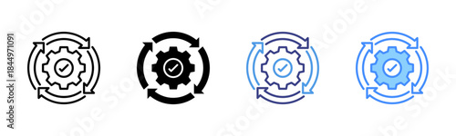 Continuous icon set multiple style collection