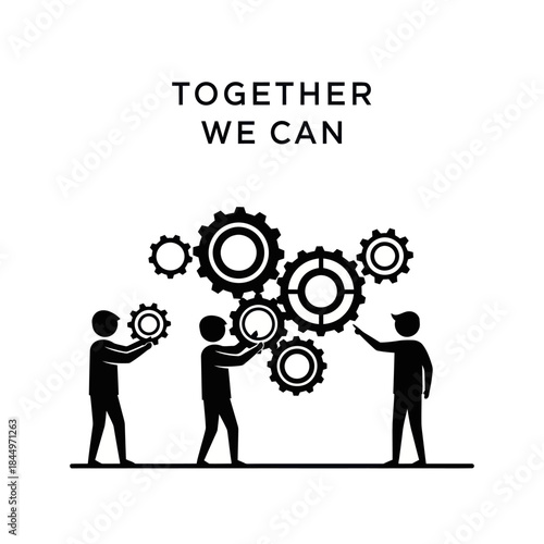 Teamwork and Collaboration with Gears Concept.