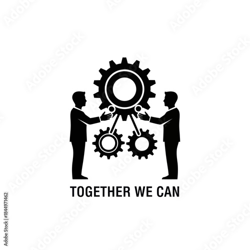 Two Men Working Together on Gears.