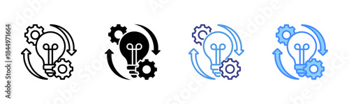 Innovation icon set multiple style collection