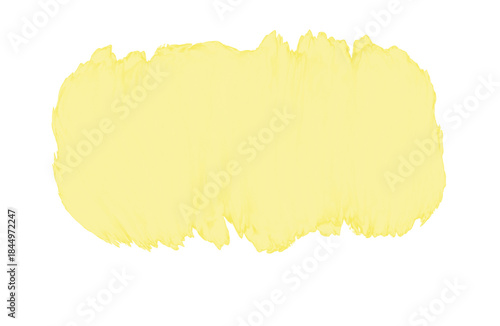 Yellow Gold Abstract Paint, Brush Stroke Isolated on Transparent Background, Text Space