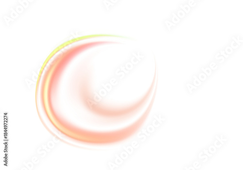 Glowing Abstract Crescent, Light Arc Isolated on Transparent Background