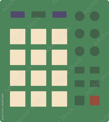 Pad sampler music controller with grid buttons