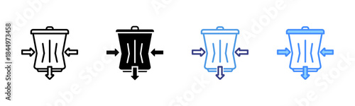 Waste Reduction icon set multiple style collection