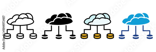 Technology  Digital Icon Set Multiple Style Collection. Laptop, Smartphone, Tablet, Desktop PC, Server, Cloud Computing, Artificial Intelligence, Robot, Microchip, Circuit Board, Coding, Keyboard, Mo