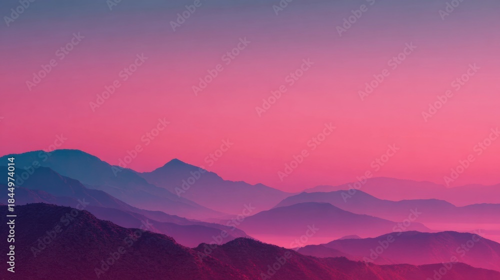 Obraz premium Desert Sunrise Features a Minimalist Style With a Blank Center and a Subtle Patriotic Gradient Overlay Reflecting Dawn in the Desert