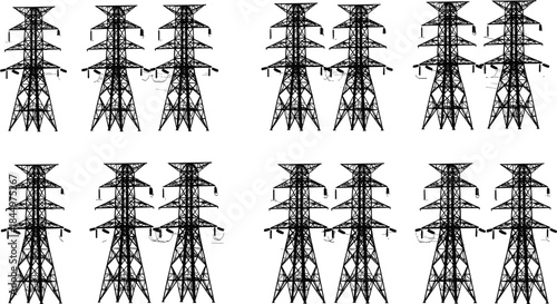 set of bamboo silhouettes