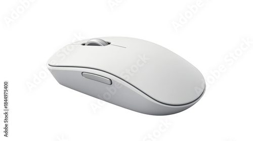White Wireless Computer Mouse Isolated