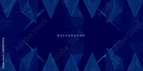 Abstract geometric pattern with dark blue and light blue linear details