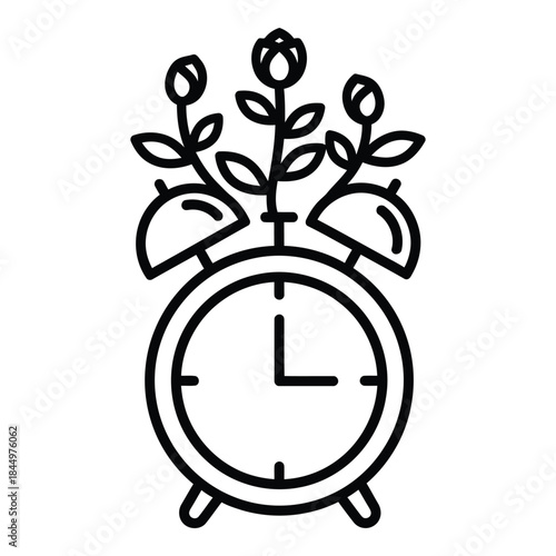 Alarm clock with flowers on top
