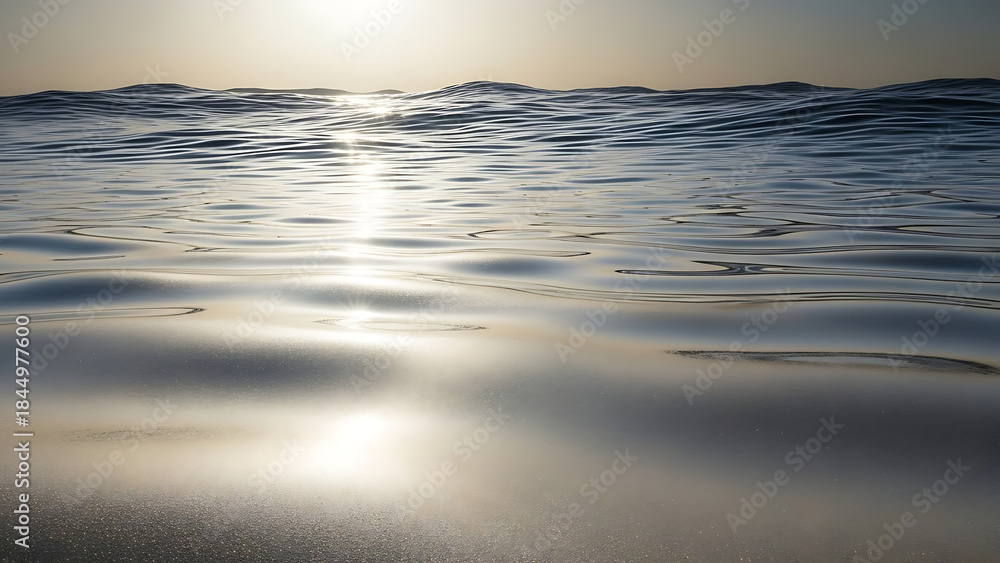Fototapeta premium Sunlight reflecting on rippling water surface including reflection ripples ocean