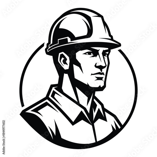 construction worker logo design
