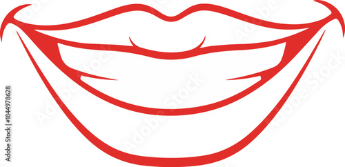 Vibrant Red Lips Smile - A Symbol of Joy and Celebration