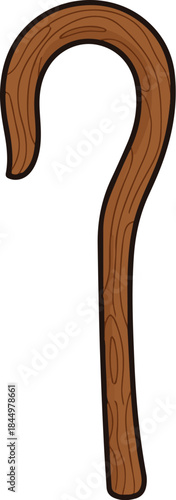 Christmas Shepherd's Staff Icon for Nativity Scenes and Religious Symbols