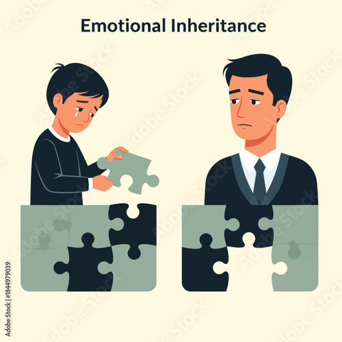 Emotional Inheritance Concept with Puzzle Pieces.