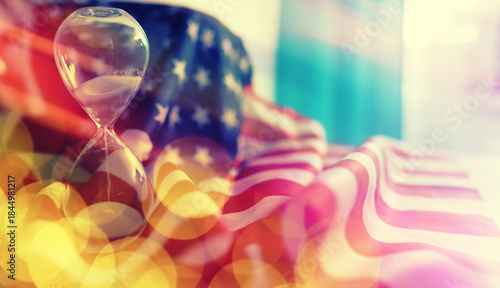 Abstract background. Symbol of the United States of America flag. Independence background. Striped American flag.