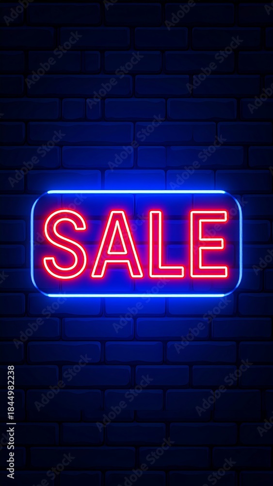 Obraz premium A glowing neon sign, rectangular in shape, with the word 