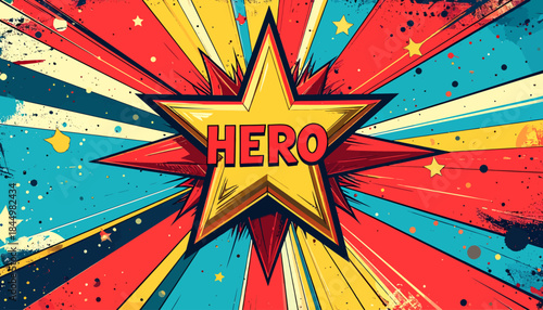 Superhero Starburst A Dynamic Emblem of Heroism and Victory