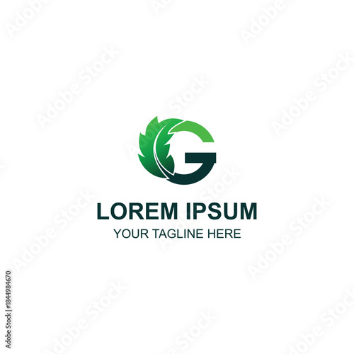 Natural Environment Leaf Initial Letter G Logo Concept with Creative Illustration