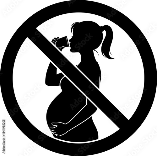 Pregnant woman smoking prohibition sign pregnant.