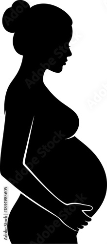 Pregnant woman silhouette profile pregnant.