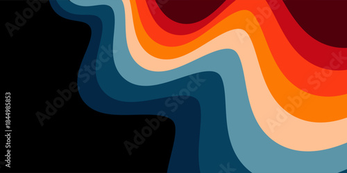 Vintage Striped Backgrounds, Posters, Banner Samples, Retro Colors from the 1970s 1980s, 70s, 80s, 90s. retro vintage 70s style stripes background poster lines. shapes vector design graphic 1980s