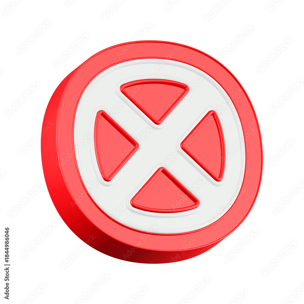 Obraz premium 3d rendering icon white prohibited