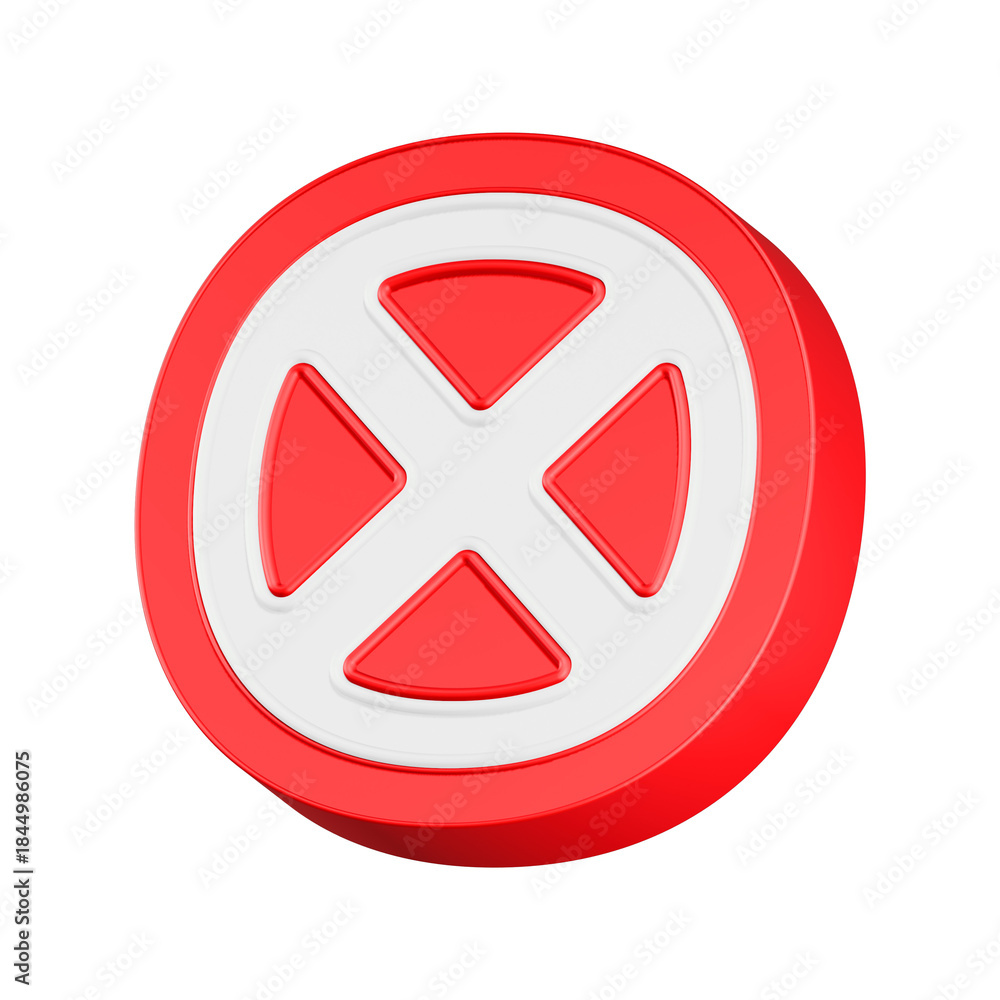 Fototapeta premium white prohibited 3d rendering icon