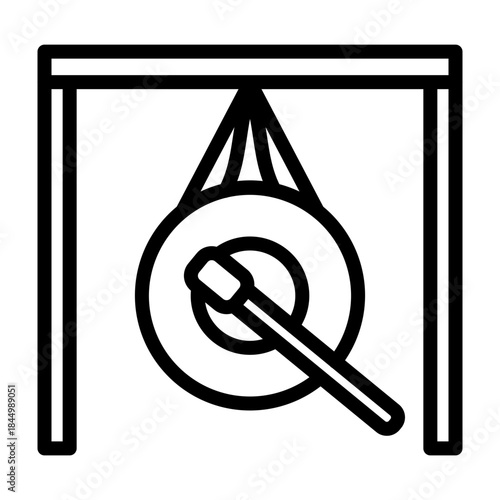 Gong Vector Line Icon Design